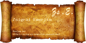 Zsigrai Emerita névjegykártya
