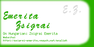 emerita zsigrai business card